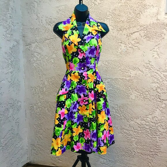 Bright Floral Sleeveless Luxury Dress Teri Jon 6 - Picture 2 of 14